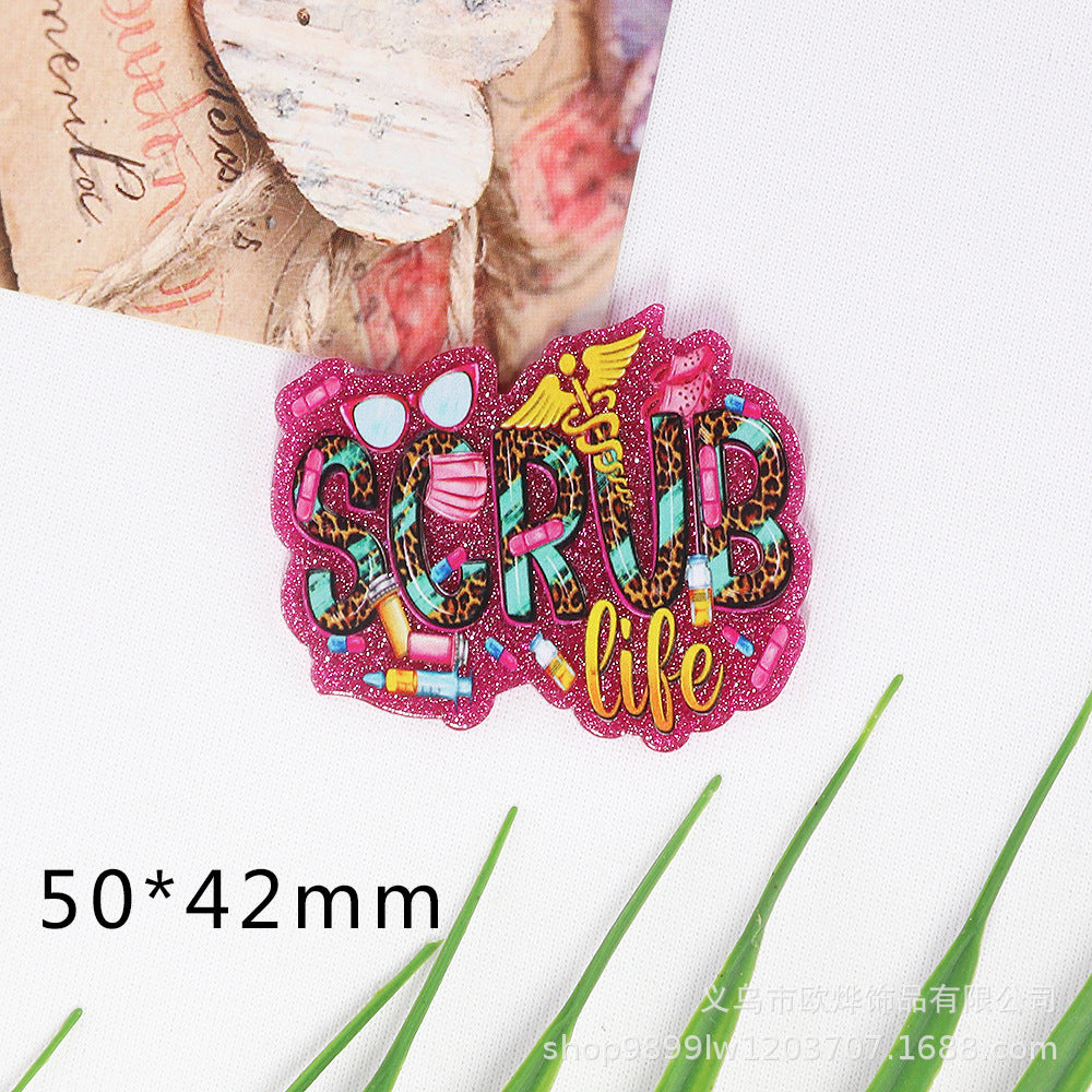 Wholesale 10pcs FlatBack Nurse Acrylic DIY Patch Accessories